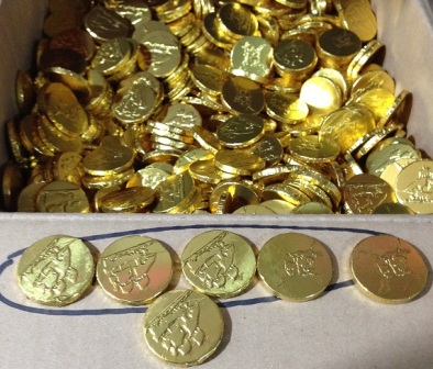 מטבעות שוקולד , 3 גרם 100 יחידות