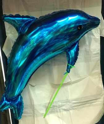 בלון דולפין כחול,על מקל